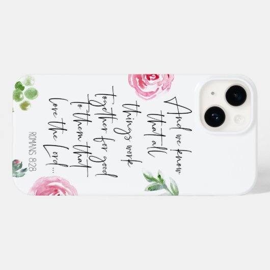 ローマ8:28 KJV iPhone14ケース Case-Mate iPhoneケース (裏面 (横))