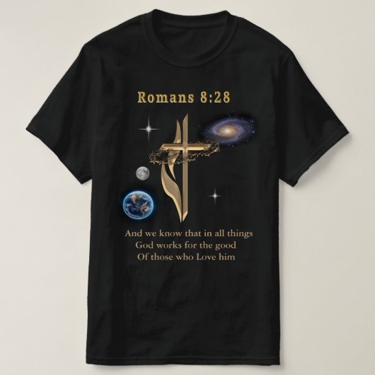 ローマ8:28 Tシャツ (デザイン正面)