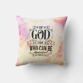 ローマ8:31神もしは私たちに敵対できる私たちのためにある クッション (裏面)