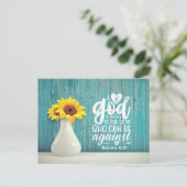 ローマ8:31神もしは私たちに敵対できる私たちのためにある ポストカード (スタンド正面)