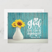 ローマ8:31神もしは私たちに敵対できる私たちのためにある ポストカード (正面/裏面)