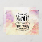 ローマ8:31神もしは私たちに敵対できる私たちのためにある ポストカード (正面/裏面)
