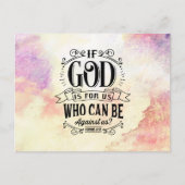 ローマ8:31神もしは私たちに敵対できる私たちのためにある ポストカード (正面)
