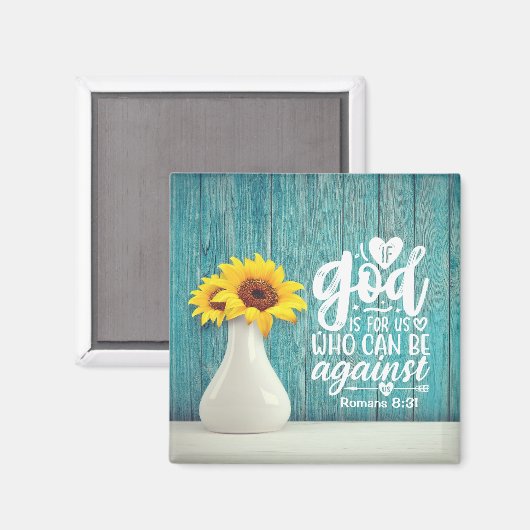 ローマ8:31神もしは私たちに敵対できる私たちのためにある マグネット (正面/裏面)