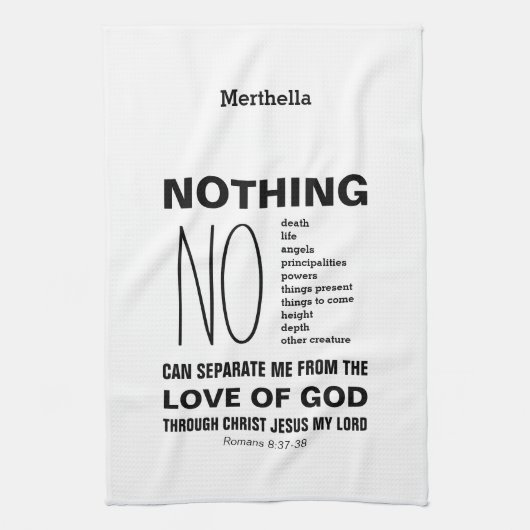 ローマ8:38-39キリスト教を分け隔てるものは何もない キッチンタオル (縦)