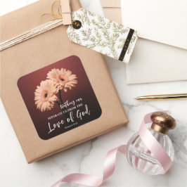 ローマ8 39神への愛キリスト教聖書聖句 スクエアシール