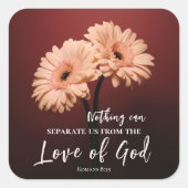 ローマ8 39神への愛キリスト教聖書聖句 スクエアシール (正面)