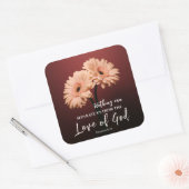 ローマ8 39神への愛キリスト教聖書聖句 スクエアシール (封筒)