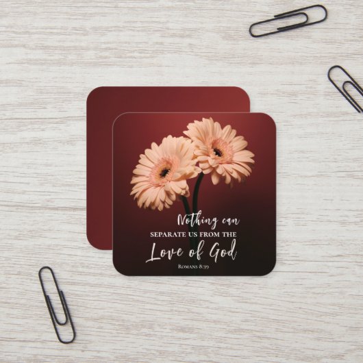 ローマ8 39神への愛キリスト教聖書聖句 スクエア名刺 (正面/裏面インサイチュ)