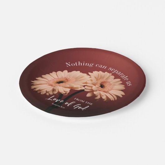 ローマ8 39神への愛キリスト教聖書聖句 ペーパープレート (アングル)