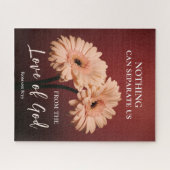 ローマ8 39神への愛バイブル聖句ピンクブラウン ジグソーパズル (横)