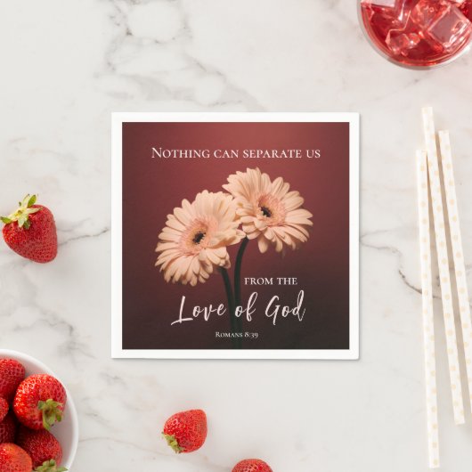 ローマ8 39神への愛バイブル聖句ピンクブラウン スタンダードカクテルナプキン (インサイチュ)