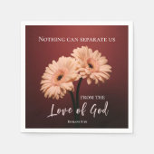 ローマ8 39神への愛バイブル聖句ピンクブラウン スタンダードカクテルナプキン (正面)