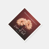 ローマ8 39神への愛バイブル聖句ピンクブラウン スタンダードカクテルナプキン (角)