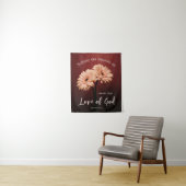 ローマ8 39神への愛バイブル聖句ピンクブラウン タペストリー (インサイチュ)