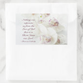 ローマ8:39 神の愛 聖書 白いラン 長方形シール (バッグ)