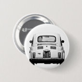 ローマ、イタリアのフィアット500 缶バッジ (正面&裏面)