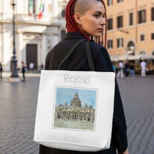 ローマ・イタリアの旅行ポスター トートバッグ