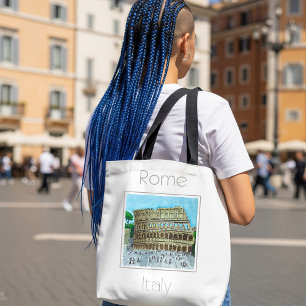 ローマ・イタリアの旅行ポスター トートバッグ