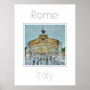 ローマ・イタリアの旅行ポスター ポスター