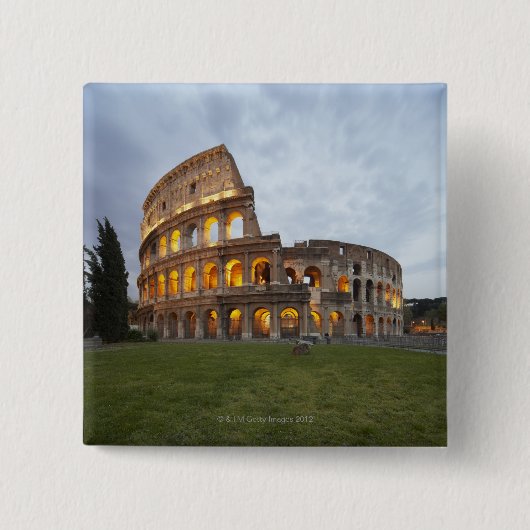 ローマ、イタリアのColosseum 缶バッジ (正面)