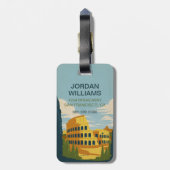 ローマ、イタリアコロッセオ ラゲッジタグ (裏面縦)