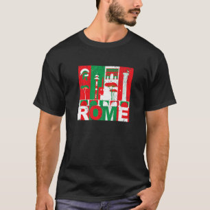 ローマ・イタリア文化建築ローマ・イタリア国旗 Tシャツ