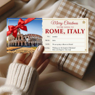 ローマ・イタリア旅行クリスマスお楽しみギフトチケットカード 招待状