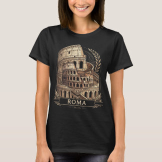 ローマ イタリア コロッセオ ヴィンテージ トラベル グラフィックTシャツ Tシャツ