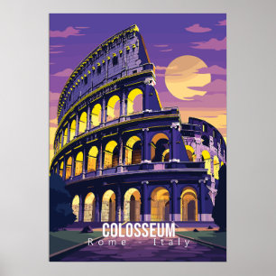 ローマ – イタリア，コロッセオ，旅行アートポスター ポスター