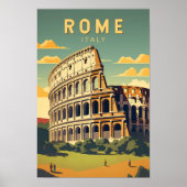 ローマ イタリア コロッセオ 旅行 アート ヴィンテージ ポスター (正面)
