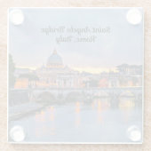 ローマ、イタリア – サンアンジェロ橋、 ガラスコースター (裏面)