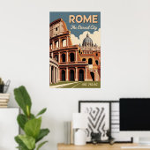 ローマ イタリア レトロ 街並み 旅行 ポスター (ホームオフィス)