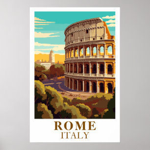 ローマ イタリア ヴィンテージ 旅行 コロッセオ アートプリント ポスター