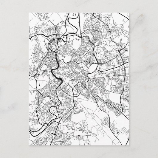 ローマ イタリア 地図 ポストカード (正面)