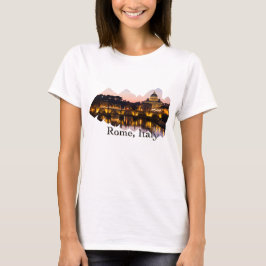 ローマ、イタリア:夜のロマンチックな都市 Tシャツ
