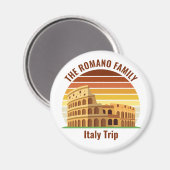 ローマ イタリア 家族旅行 コロッセオ 日没 カスタム マグネット (正面/裏面)