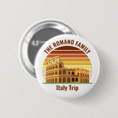 ローマ イタリア 家族旅行 コロッセオ 日没 カスタム 缶バッジ (正面&裏面)