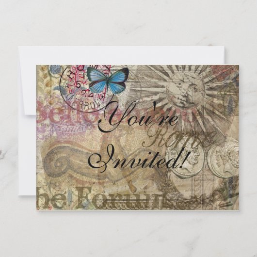 ローマ イタリア 旅行 休暇 都市 招待状 (正面)