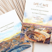 ローマ イタリア 水彩 結婚式のお知らせ コロッセオ 招待状