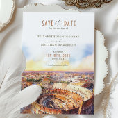 ローマ イタリア 水彩 結婚式のお知らせ コロッセオ 招待状