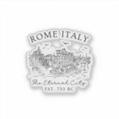 ローマ イタリア - 永遠の都市の遺跡 旅行のお土産 シール (正面)