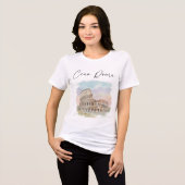 ローマ・コロッセオの水彩イラスト トライブレンドＴシャツ (正面全面)