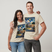 ローマ コロッセオ イタリアのランドマーク レトロ ヴァンゴッホ アート Tシャツ (ユニセックス)