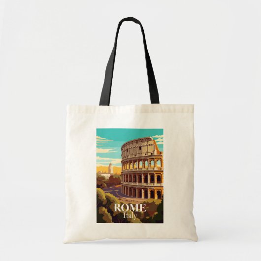 ローマ コロッセオ イタリア 旅行 イラスト トートバッグ (正面)