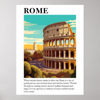ローマ コロッセオ イタリア 旅行 イラスト ポスター