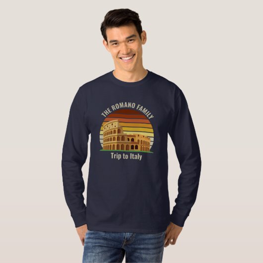 ローマ コロッセオ イタリア 旅行 カスタム ロングスリーブ Tシャツ (正面フル)