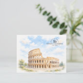 ローマ コロッセオ イタリア| 水彩風景画 シーズンポストカード (スタンド正面)
