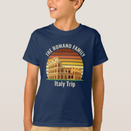 ローマ コロッセオ オーダーメイド イタリア 旅行 日の入り キッズ Tシャツ