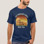 ローマ コロッセオ オーダーメイド ファミリー イタリア 旅行 日の入り Tシャツ (正面)